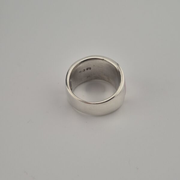 Vintage Ring van 925 Sterling Zilver met Roze Parelmoer Inleg