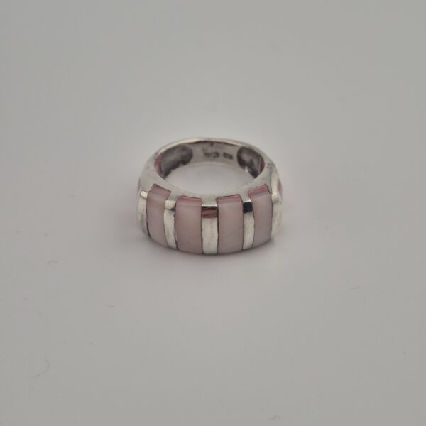 Vintage Ring van 925 Sterling Zilver met Lichtroze Parelmoer Inleg