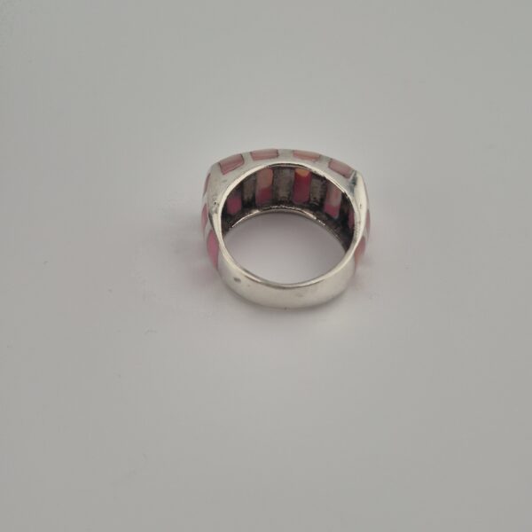 Vintage Ring van 925 Sterling Zilver met Lichtroze Parelmoer Inleg