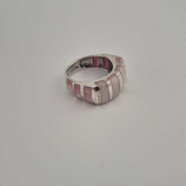 Vintage Ring van 925 Sterling Zilver met Lichtroze Parelmoer Inleg