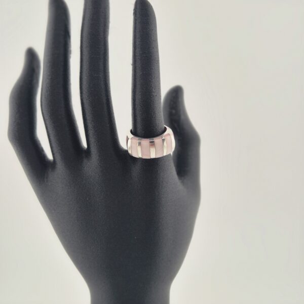 Vintage Ring van 925 Sterling Zilver met Lichtroze Parelmoer Inleg