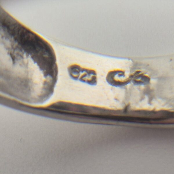 Vintage Ring van 925 Sterling Zilver met Lichtroze Parelmoer Inleg