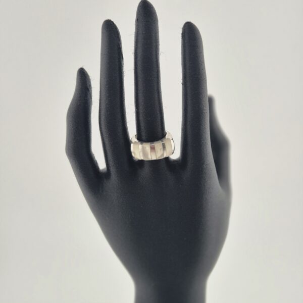 Vintage Ring van 925 Sterling Zilver met Natuurlijk Parelmoer Inleg