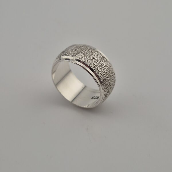 Vintage Getextureerde Bandring van 925 Sterling Zilver