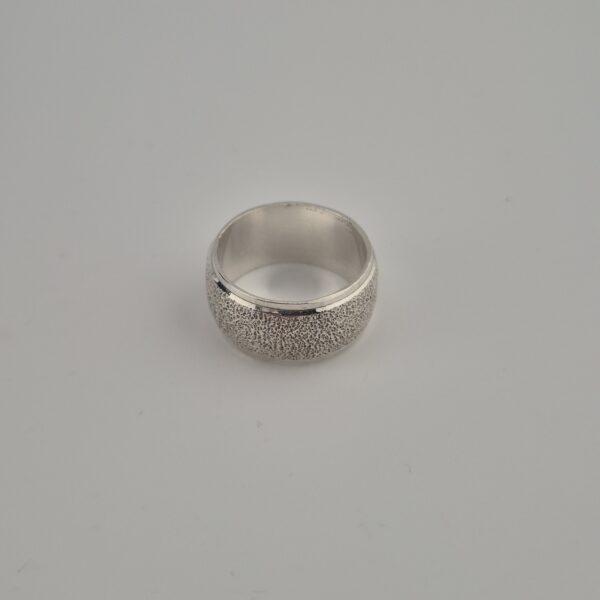 Vintage Getextureerde Bandring van 925 Sterling Zilver