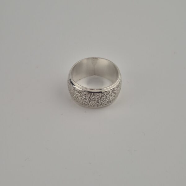 Vintage Getextureerde Bandring van 925 Sterling Zilver