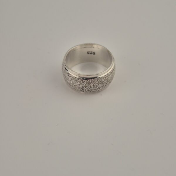 Vintage Getextureerde Bandring van 925 Sterling Zilver