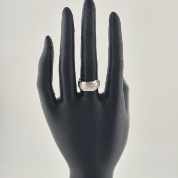 Vintage Getextureerde Bandring van 925 Sterling Zilver
