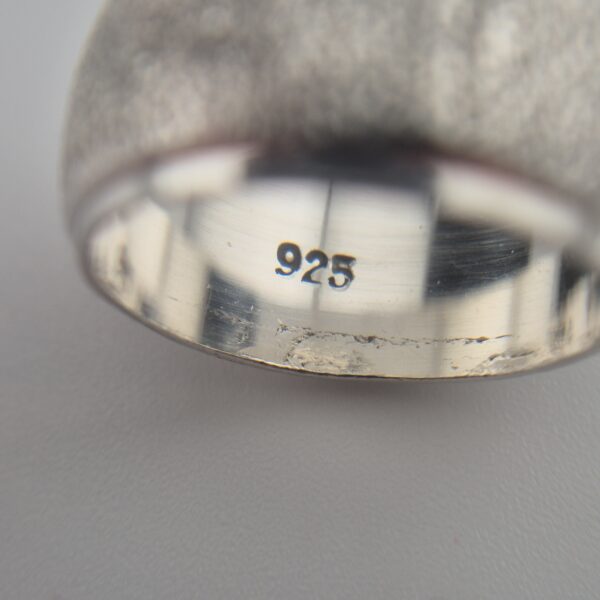 Vintage Getextureerde Bandring van 925 Sterling Zilver