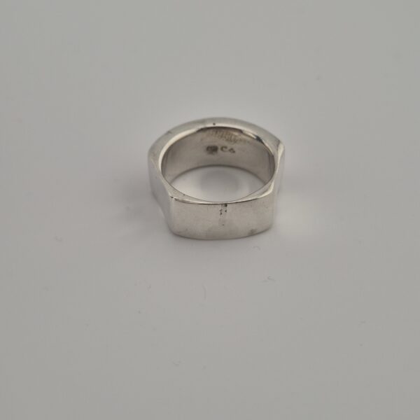 Vintage Bandring van 925 Sterling Zilver met Roze Emaille