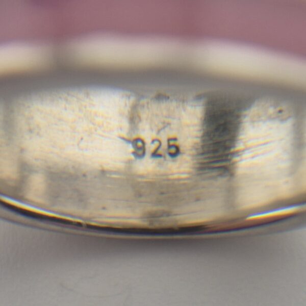 Vintage Bandring van 925 Sterling Zilver met Roze Emaille