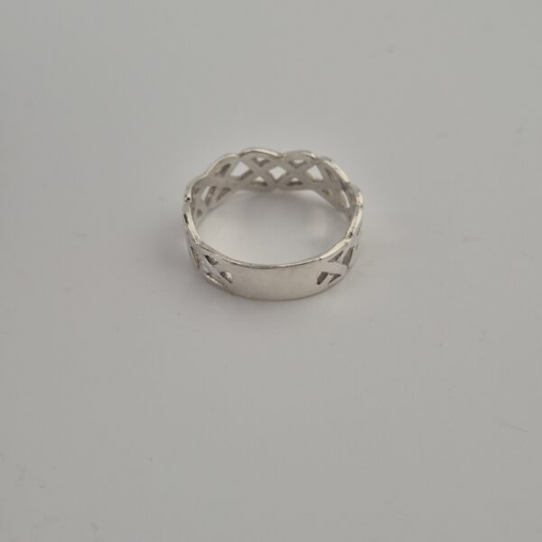 Vintage Keltische Knoopring van 925 Sterling Zilver met Opengewerkt Ontwerp
