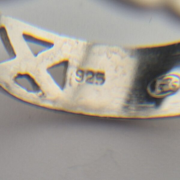 Vintage Keltische Knoopring van 925 Sterling Zilver met Opengewerkt Ontwerp