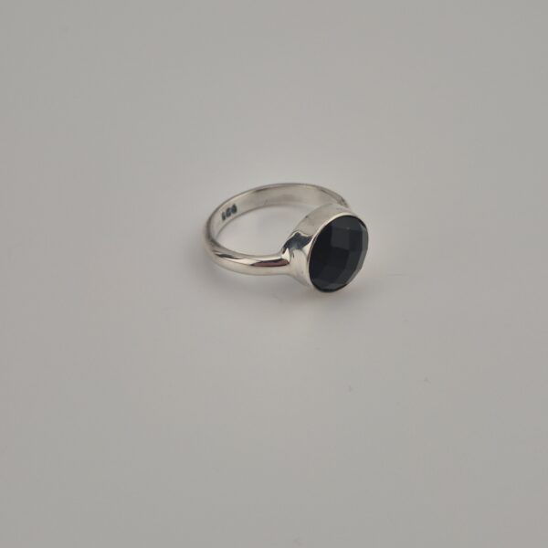 Vintage 925 Sterling Zilveren Ring met Onyx