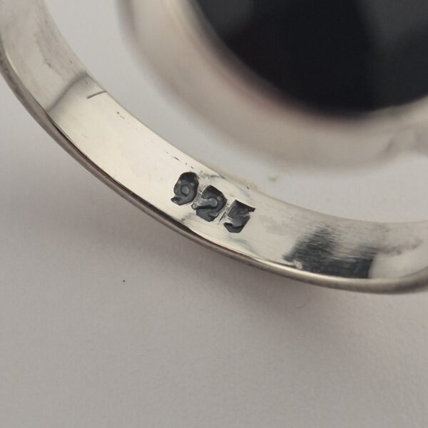 Vintage 925 Sterling Zilveren Ring met Onyx