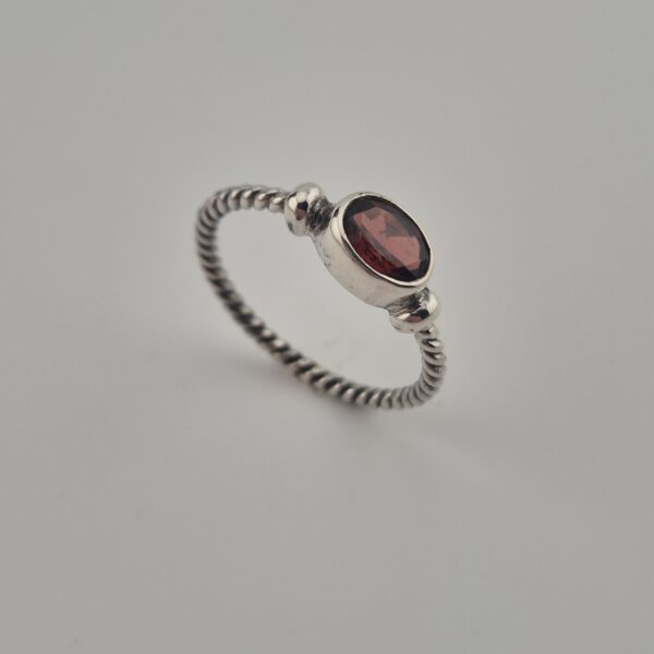 Vintage 925 Sterling Zilveren Ring met Rode Granaat
