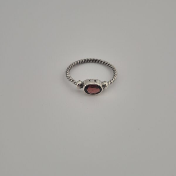 Vintage 925 Sterling Zilveren Ring met Rode Granaat