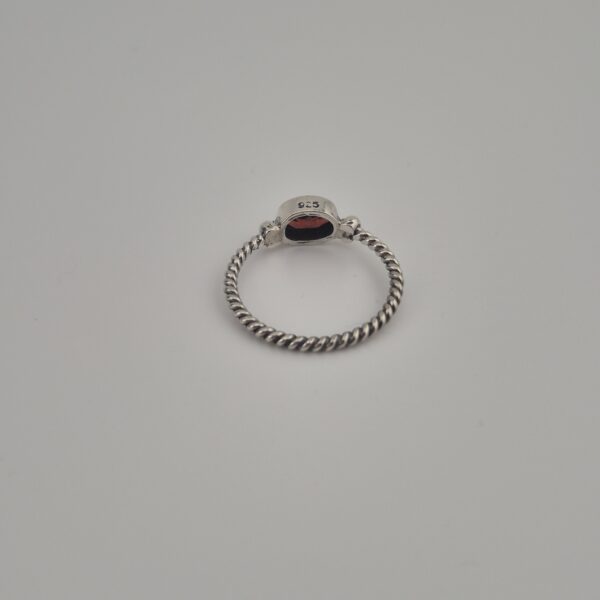 Vintage 925 Sterling Zilveren Ring met Rode Granaat