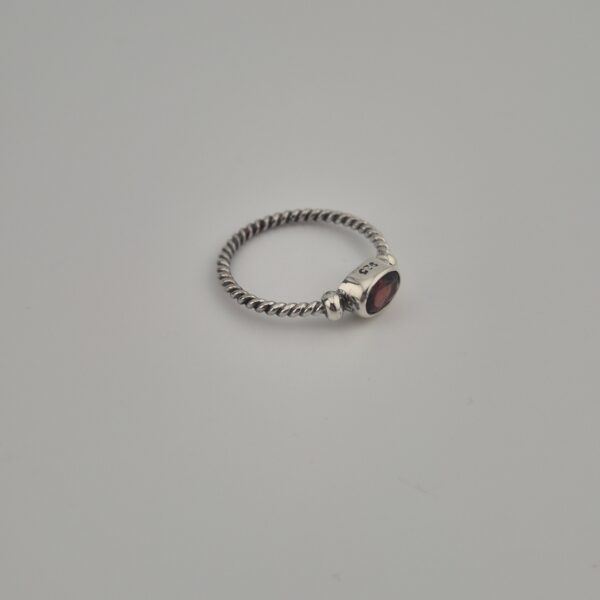 Vintage 925 Sterling Zilveren Ring met Rode Granaat