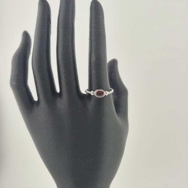 Vintage 925 Sterling Zilveren Ring met Rode Granaat