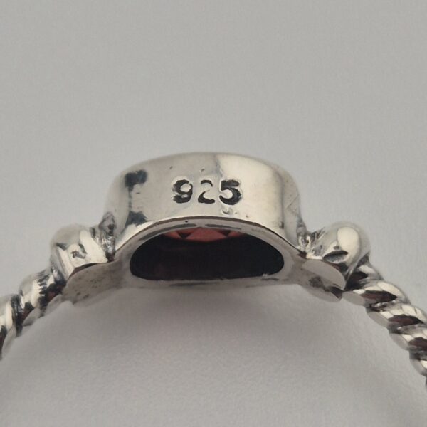 Vintage 925 Sterling Zilveren Ring met Rode Granaat