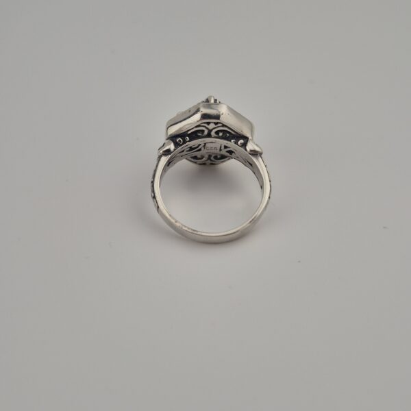 Vintage 925 Sterling Zilveren Ring met Peridot Gefacetteerd