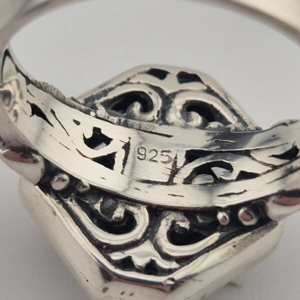 Vintage 925 Sterling Zilveren Ring met Peridot Gefacetteerd