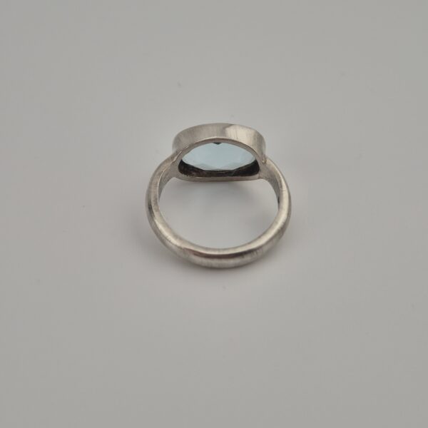 Vintage 925 Sterling Zilveren Ring met Ovaal Facetgeslepen Aquamarijn