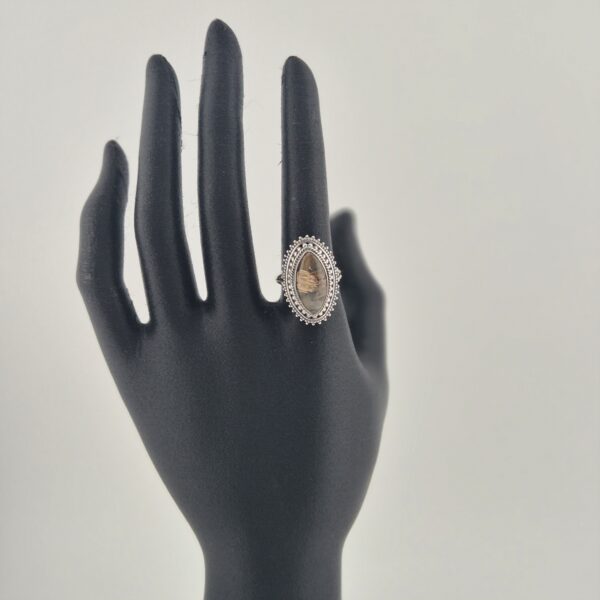 Vintage 925 Sterling Zilveren Ring met Gouden Rutielkwarts