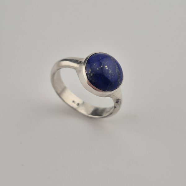 Vintage 925 Sterling Zilveren Ring met Lapis Lazuli Cabochon
