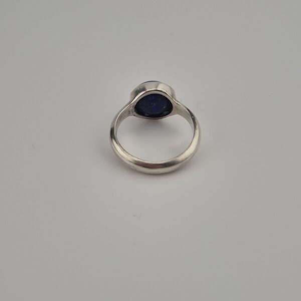 Vintage 925 Sterling Zilveren Ring met Lapis Lazuli Cabochon