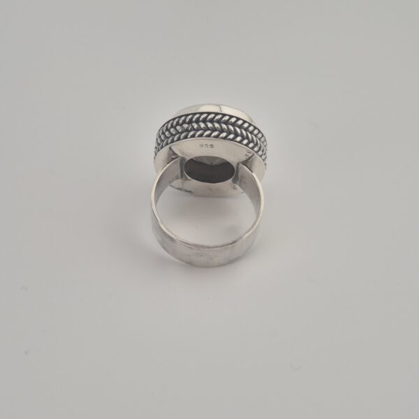 Vintage 925 Sterling Zilveren Ring met Rookkwarts Gefacetteerd