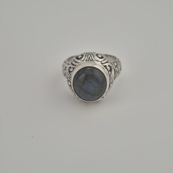Vintage 925 Sterling Zilveren Ring met Labradoriet Cabochon