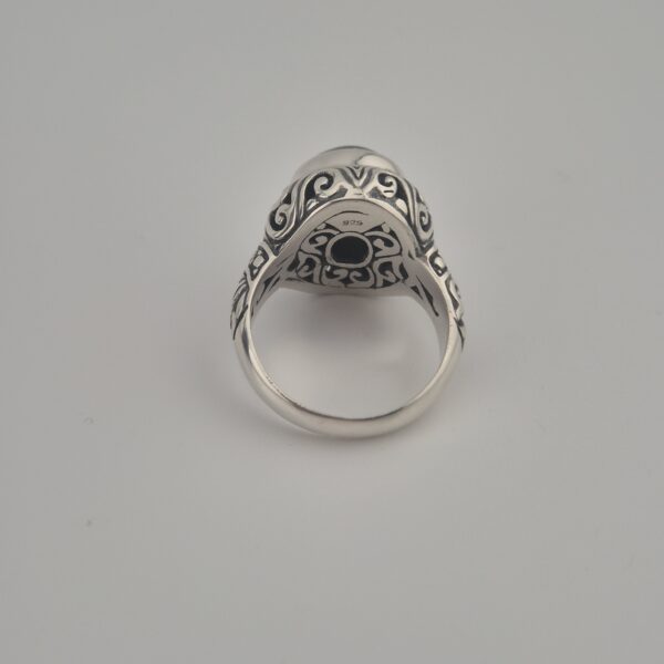 Vintage 925 Sterling Zilveren Ring met Labradoriet Cabochon