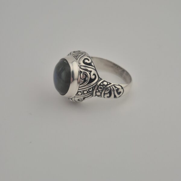 Vintage 925 Sterling Zilveren Ring met Labradoriet Cabochon