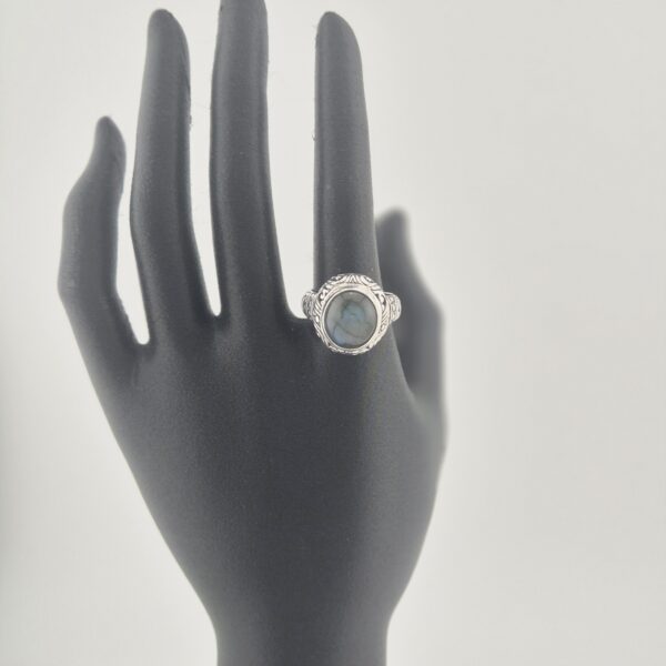 Vintage 925 Sterling Zilveren Ring met Labradoriet Cabochon