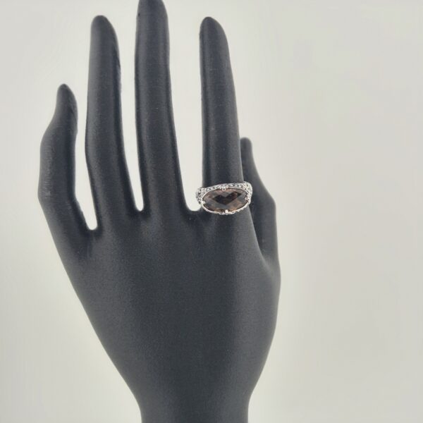 Vintage 925 Sterling Zilveren Ring met Honey Quartz Gefacetteerd