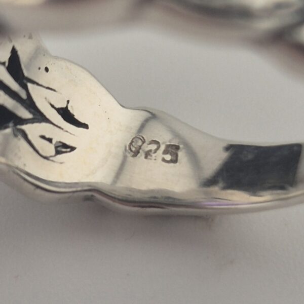 Vintage 925 Sterling Zilveren Ring met Amethist Trillion Cut en Zirkonia